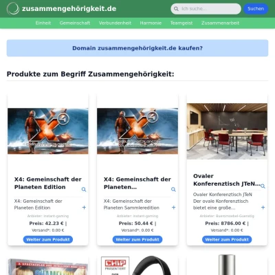 Screenshot zusammengehörigkeit.de