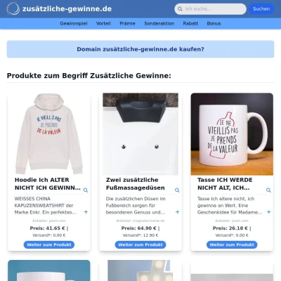 Screenshot zusätzliche-gewinne.de