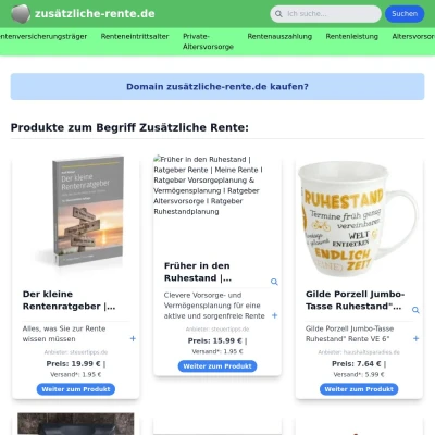 Screenshot zusätzliche-rente.de