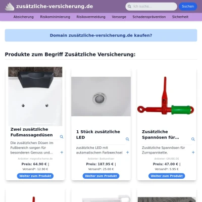 Screenshot zusätzliche-versicherung.de