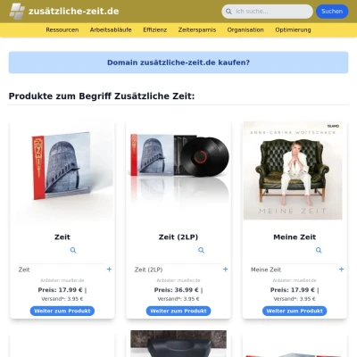 Screenshot zusätzliche-zeit.de