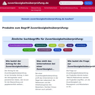 Screenshot zuverlässigkeitsüberprüfung.de