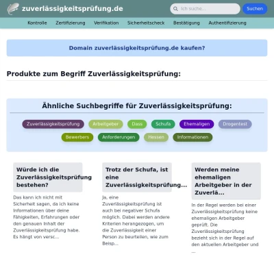 Screenshot zuverlässigkeitsprüfung.de