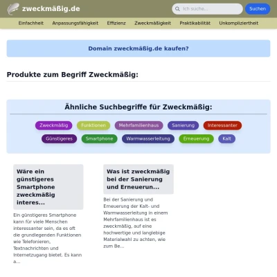 Screenshot zweckmäßig.de