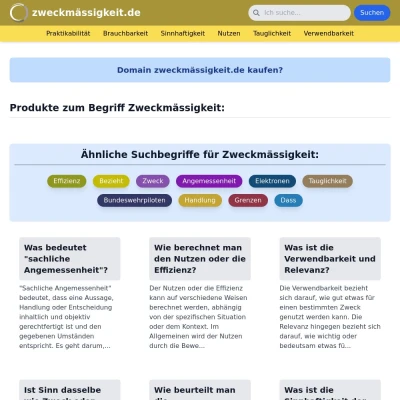 Screenshot zweckmässigkeit.de