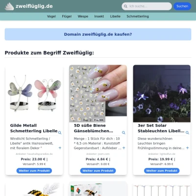 Screenshot zweiflüglig.de