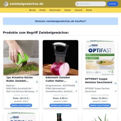 Screenshot zwiebelgewächse.de