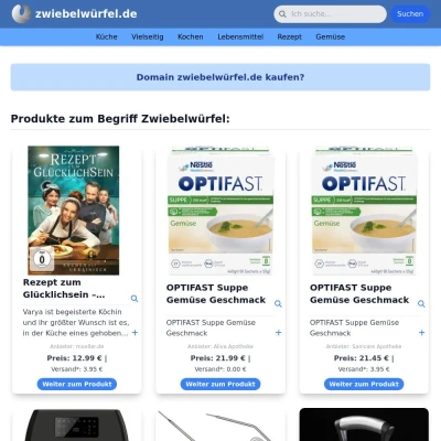 Screenshot zwiebelwürfel.de