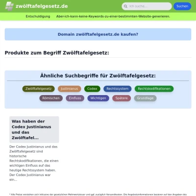 Screenshot zwölftafelgesetz.de