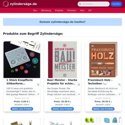 Screenshot zylindersäge.de