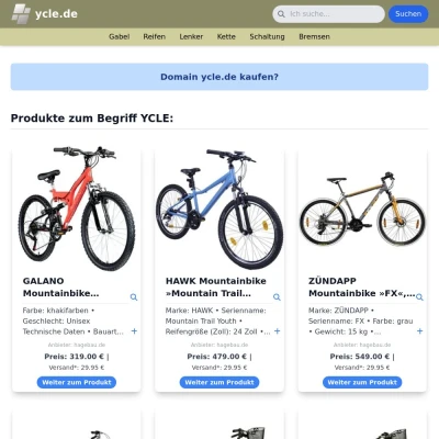 Screenshot ycle.de