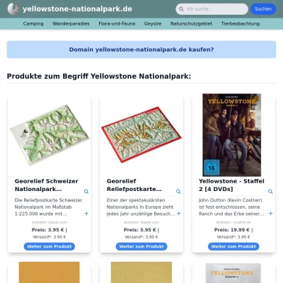 Screenshot yellowstone-nationalpark.de