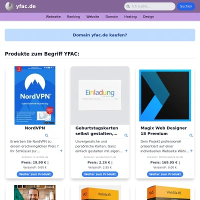 Screenshot yfac.de