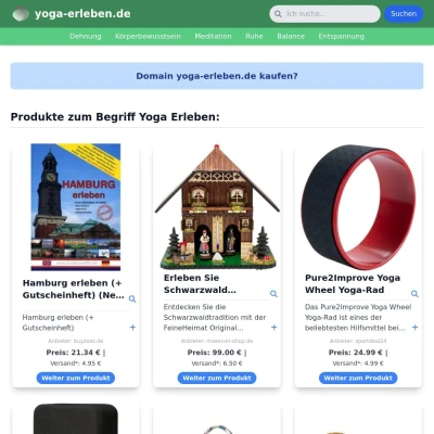 Screenshot yoga-erleben.de