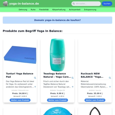 Screenshot yoga-in-balance.de