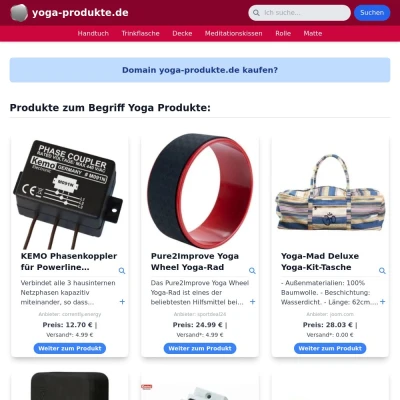 Screenshot yoga-produkte.de