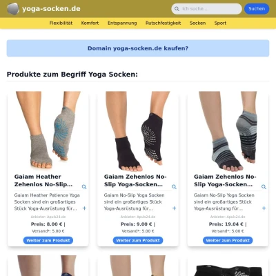 Screenshot yoga-socken.de