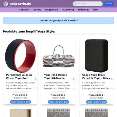 Screenshot yoga-style.de