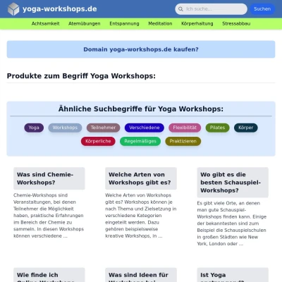 Screenshot yoga-workshops.de