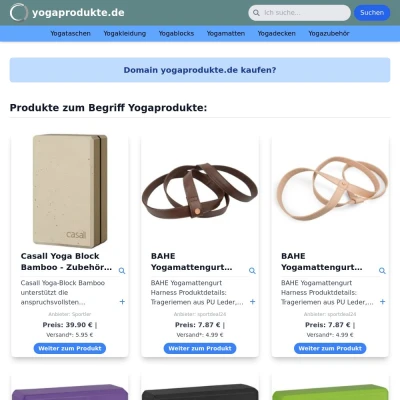 Screenshot yogaprodukte.de