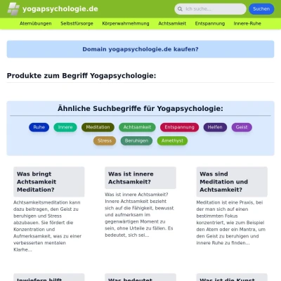 Screenshot yogapsychologie.de