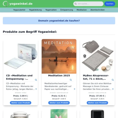 Screenshot yogawinkel.de