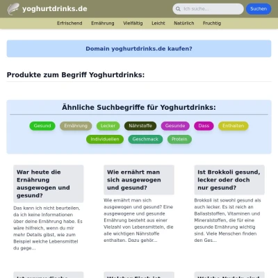 Screenshot yoghurtdrinks.de