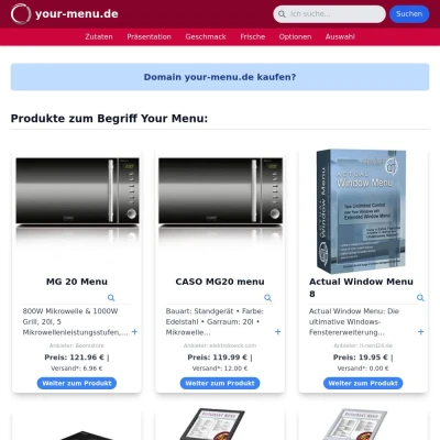 Screenshot your-menu.de
