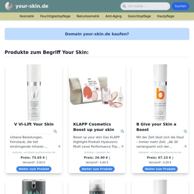 Screenshot your-skin.de