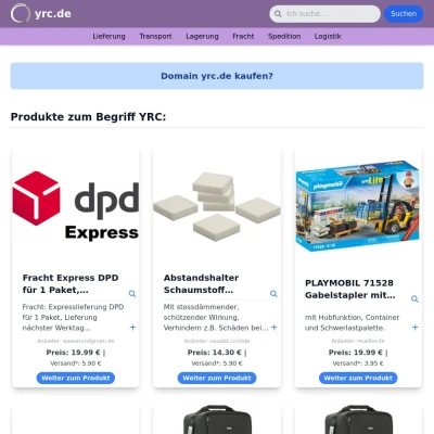 Screenshot yrc.de