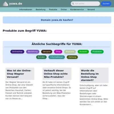 Screenshot yuwa.de
