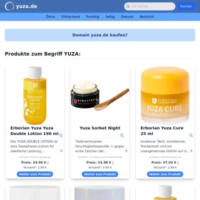 Screenshot yuza.de