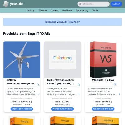 Screenshot yxas.de