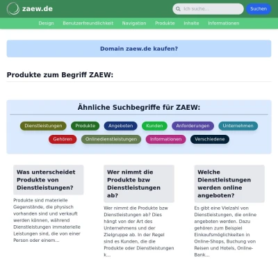 Screenshot zaew.de