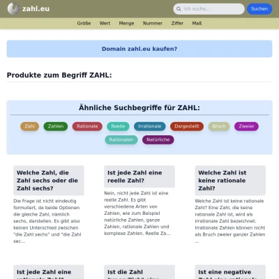 Screenshot zahl.eu