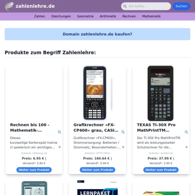 Screenshot zahlenlehre.de