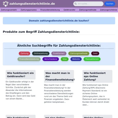 Screenshot zahlungsdiensterichtlinie.de