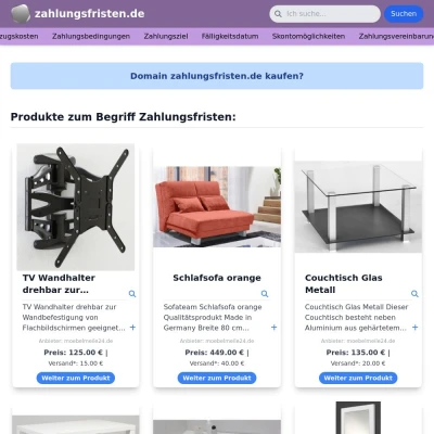 Screenshot zahlungsfristen.de