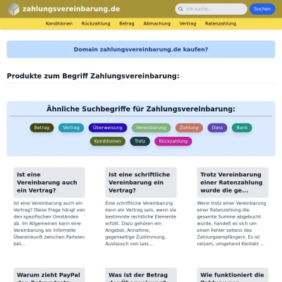 Screenshot zahlungsvereinbarung.de