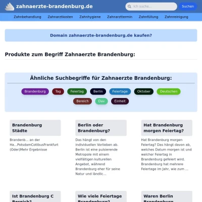 Screenshot zahnaerzte-brandenburg.de