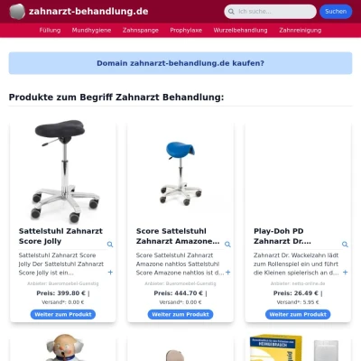 Screenshot zahnarzt-behandlung.de