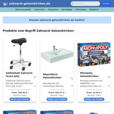 Screenshot zahnarzt-gelsenkirchen.de