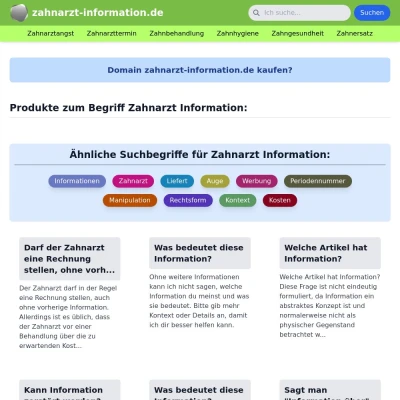 Screenshot zahnarzt-information.de