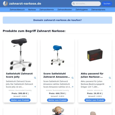 Screenshot zahnarzt-narkose.de