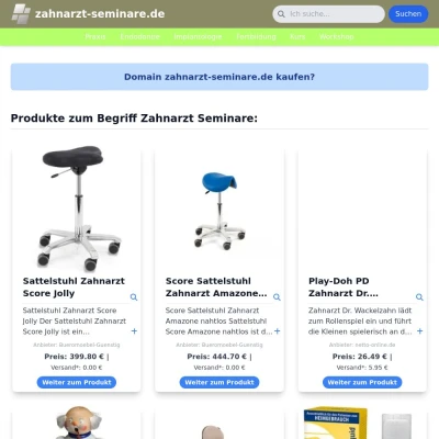 Screenshot zahnarzt-seminare.de