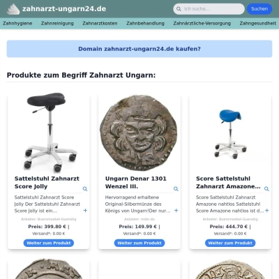 Screenshot zahnarzt-ungarn24.de