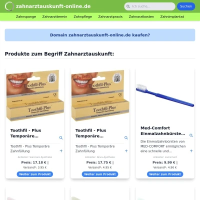 Screenshot zahnarztauskunft-online.de