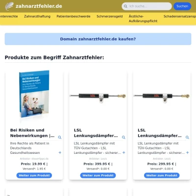 Screenshot zahnarztfehler.de