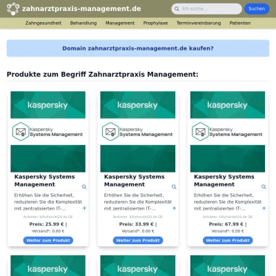 Screenshot zahnarztpraxis-management.de