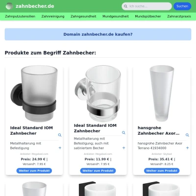 Screenshot zahnbecher.de